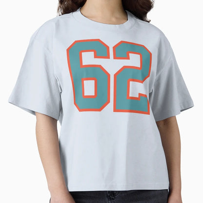 62 Number Aqua Orange Lucky Sports T-Shirt - Fun Novelty Design Unisex - T-Shirt, Sweatshirt, Hoodie