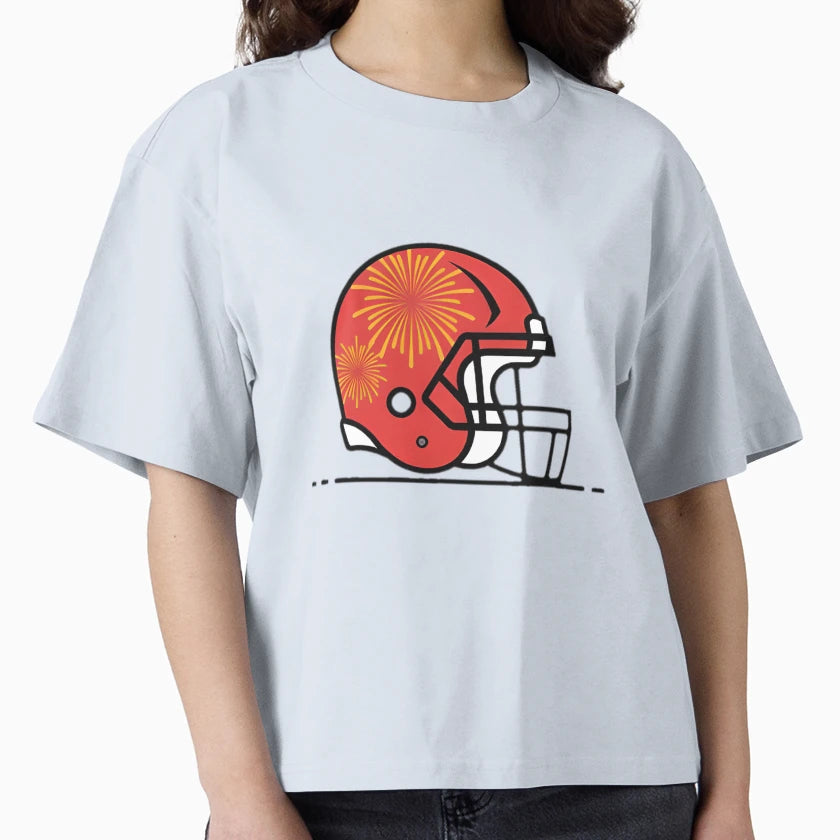 Fireworks Football Helmet T-Shirt - Custom Art Print Men Women - T-Shirt, Sweatshirt, Hoodie