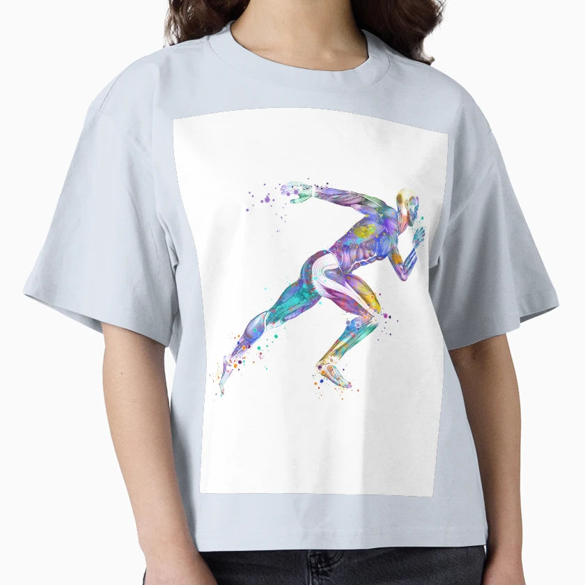 Anatomy Runner Colorful Watercolor T-Shirt - Trendy Graphic Men Women - T-Shirt, Sweatshirt, Hoodie