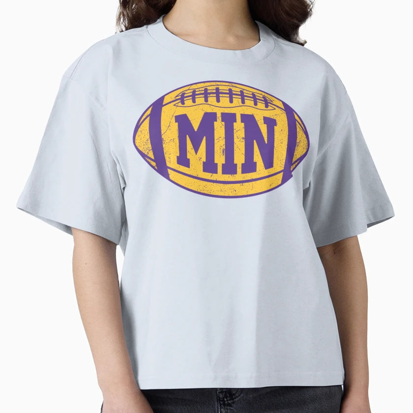 Min Football Purple T-Shirt - Minimalist Print Men Women - T-Shirt, Sweatshirt, Hoodie