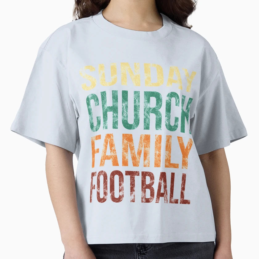 Sunday Church Family Football T-Shirt - Minimalist Print Unisex - T-Shirt, Sweatshirt, Hoodie