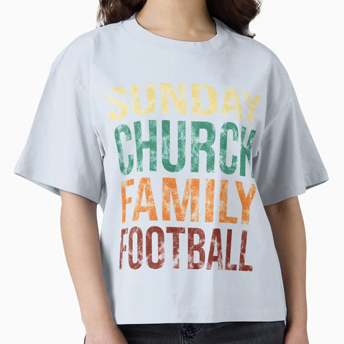Sunday Church Family Football T-Shirt - Minimalist Print Unisex - T-Shirt, Sweatshirt, Hoodie