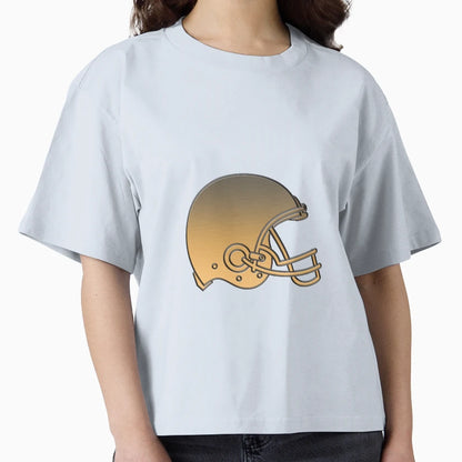 American Football Helmet Golden Metallic T-Shirt - Graphic Print Men Women - T-Shirt, Sweatshirt, Hoodie