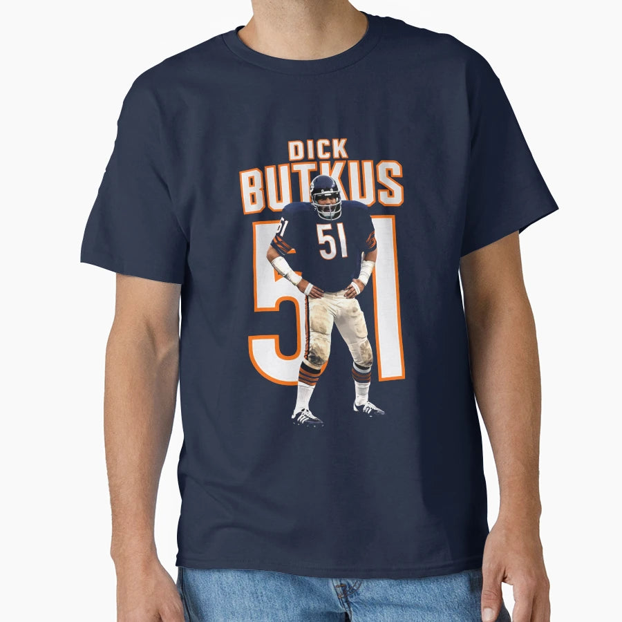 Dick Butkus Chicago Bears 51 Football Art T-Shirt - Custom Art Print Unisex - T-Shirt, Sweatshirt, Hoodie