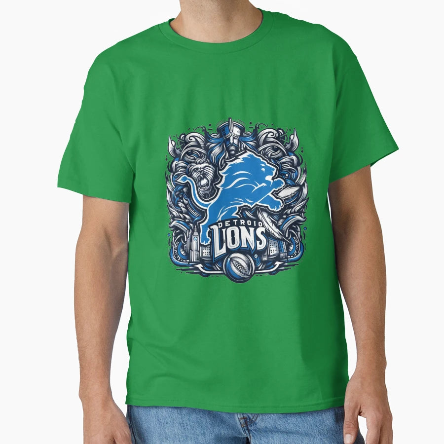 Lion Hearted Detroit Pride T-Shirt - Fun Novelty Design Men Women - T-Shirt, Sweatshirt, Hoodie