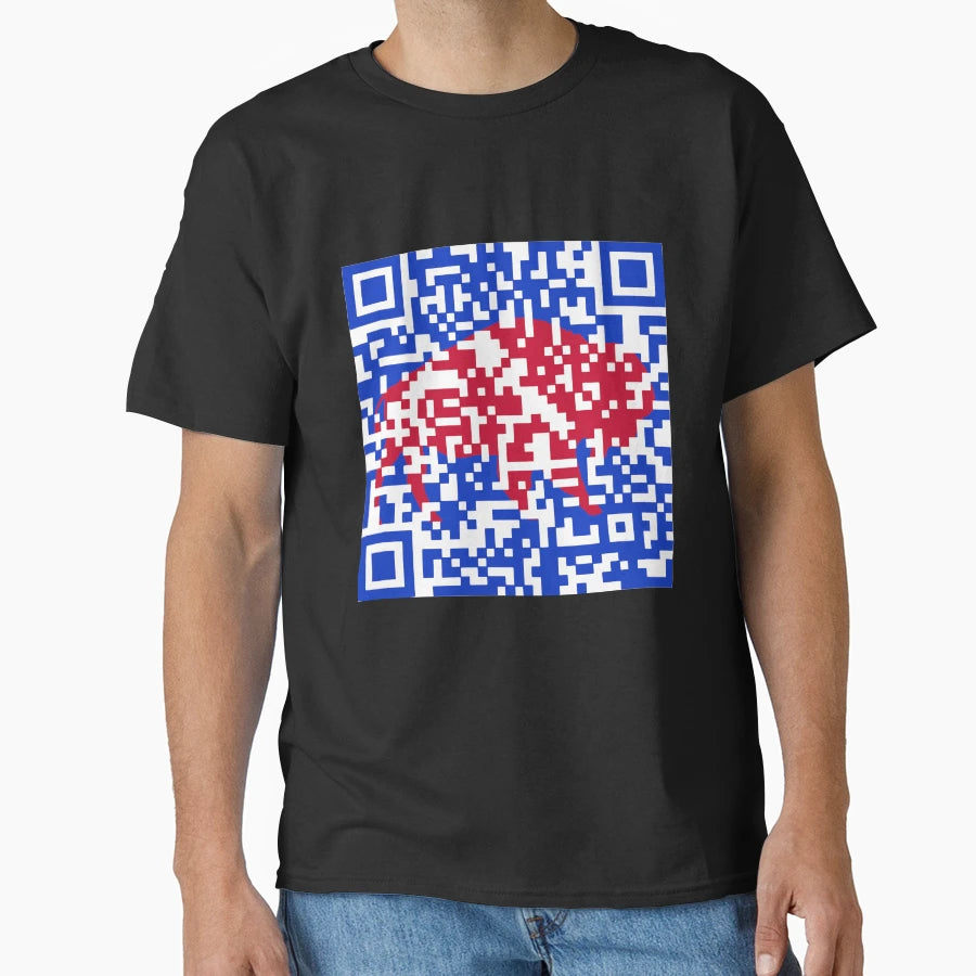 Buffalo Bills Shout Song Qr Code T-Shirt - Trendy Graphic for Adults - T-Shirt, Sweatshirt, Hoodie