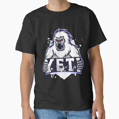 Angry Yeti Red Eyes Mascot Zipped T-Shirt - Unique Graphic Unisex - T-Shirt, Sweatshirt, Hoodie