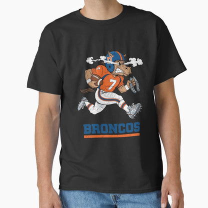 Denver Broncos Football Cartoon T-Shirt - Minimalist Print Men Women - T-Shirt, Sweatshirt, Hoodie
