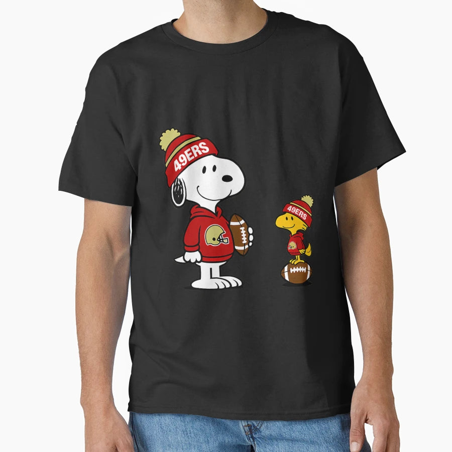 San Francisco 49Ers Snoopy And T-Shirt - Custom Art Print for Adults - T-Shirt, Sweatshirt, Hoodie