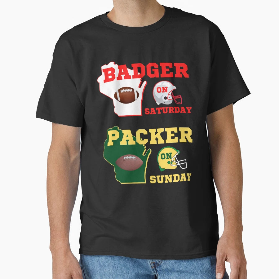 Badger Saturday Packer Sunday T-Shirt - Graphic Print Unisex - T-Shirt, Sweatshirt, Hoodie
