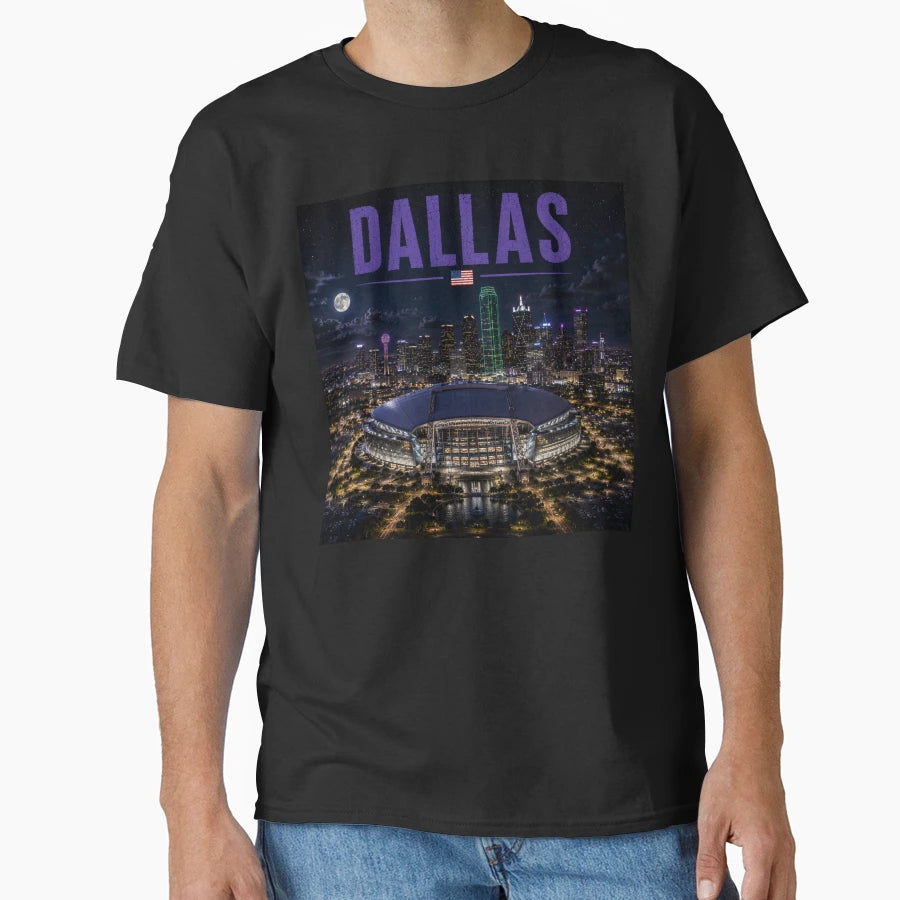 Dallas City Cinematic Stadium T-Shirt - Fun Novelty Design Unisex - T-Shirt, Sweatshirt, Hoodie