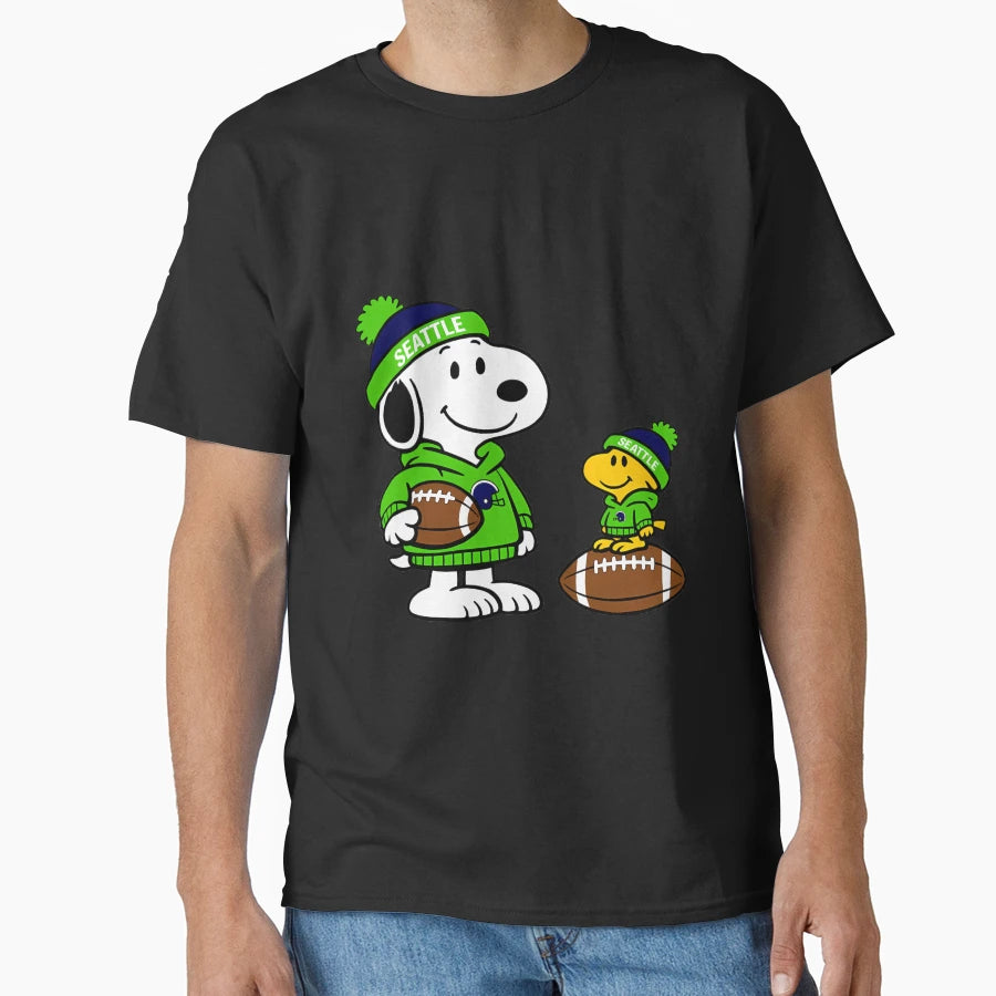 Seattle Seahawks Snoopy And Woodstock T-Shirt - Trendy Graphic Unisex - T-Shirt, Sweatshirt, Hoodie