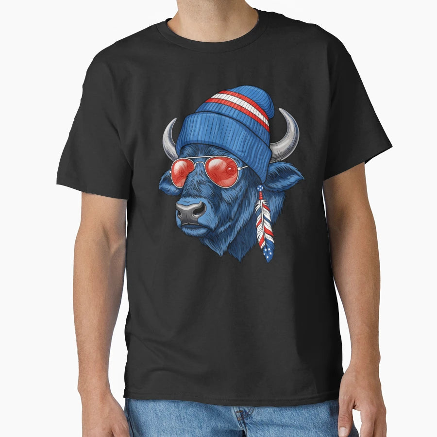 Patriotic American Buffalo T-Shirt - Casual Everyday Wear for Adults - T-Shirt, Sweatshirt, Hoodie