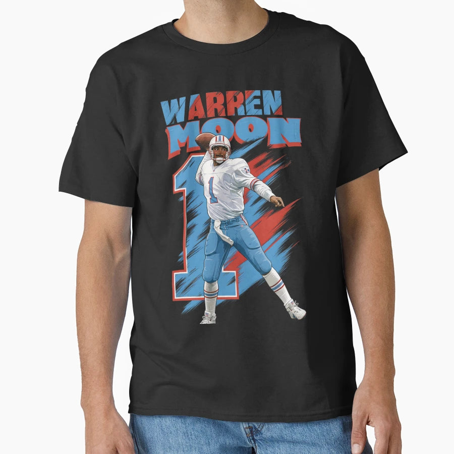 Warren Moon 1 Houston Football Legend T-Shirt - Streetwear Style for Adults - T-Shirt, Sweatshirt, Hoodie