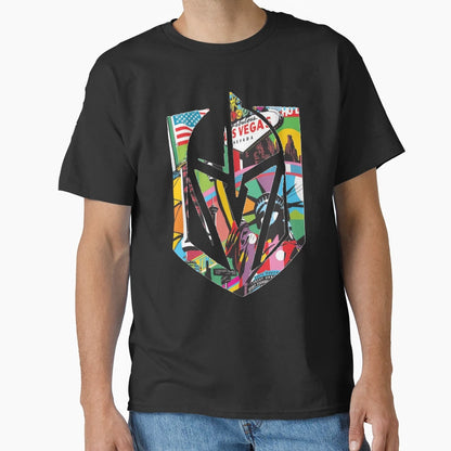 Vegas Strip Illustration Pop Art Hockey T-Shirt - Minimalist Print Unisex - T-Shirt, Sweatshirt, Hoodie