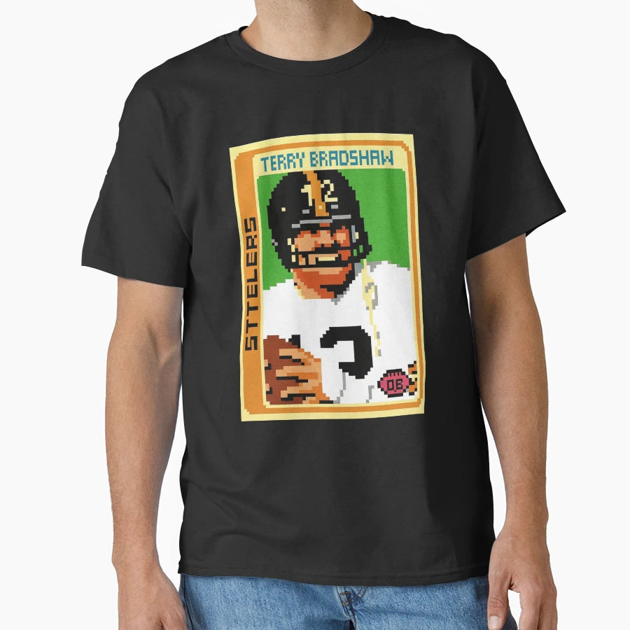 Terry Bradshaw Pixel Art Football T-Shirt - Minimalist Print Men Women - T-Shirt, Sweatshirt, Hoodie