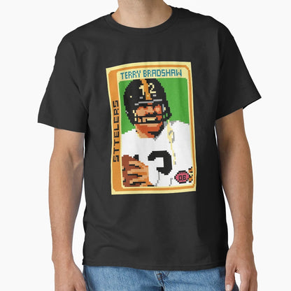 Terry Bradshaw Pixel Art Football T-Shirt - Minimalist Print Men Women - T-Shirt, Sweatshirt, Hoodie
