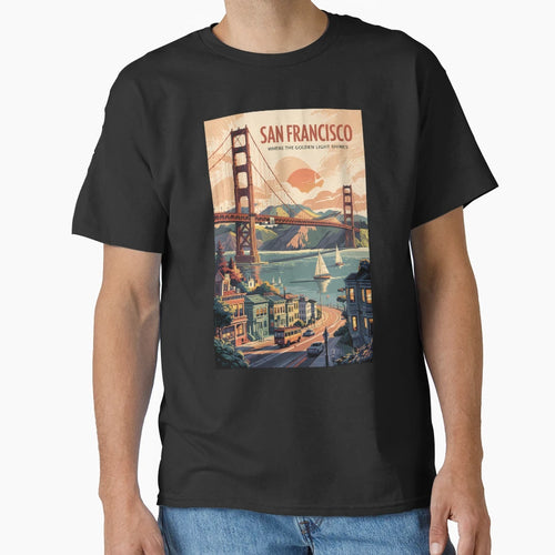 San Francisco California Skyline T-Shirt - Casual Everyday Wear for Adults - T-Shirt, Sweatshirt, Hoodie