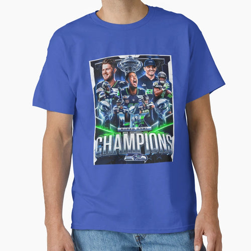 Seattle Seahawks Super Bowl Champions T-Shirt - Aesthetic Graphic Men Women - T-Shirt, Sweatshirt, Hoodie