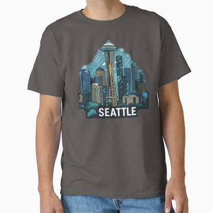 Seattle Rain City T-Shirt - Novelty Apparel for Adults - T-Shirt, Sweatshirt, Hoodie