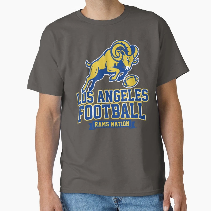 Los Angeles Rams Football Rams Nation Hoodie - Minimalist Print for Adults - T-Shirt, Sweatshirt, Hoodie