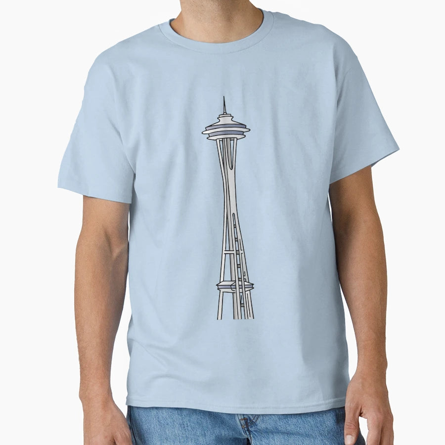Space Needle Seattle T-Shirt - Custom Art Print Unisex - T-Shirt, Sweatshirt, Hoodie