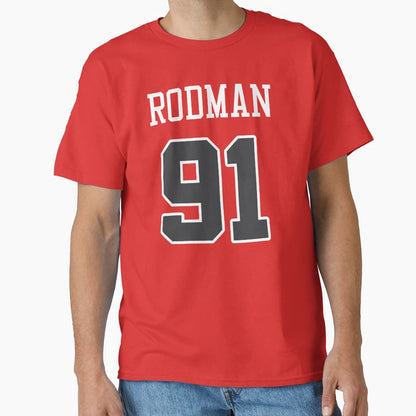 Dennis Rodman 91 Bulls T-Shirt - Aesthetic Graphic for Adults - T-Shirt, Sweatshirt, Hoodie