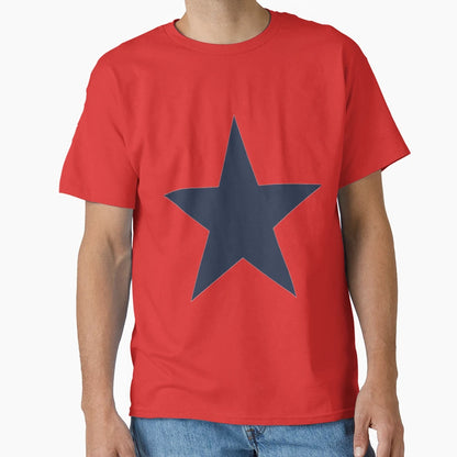 Single Navy Blue Star Transparent T-Shirt - Custom Art Print Men Women - T-Shirt, Sweatshirt, Hoodie