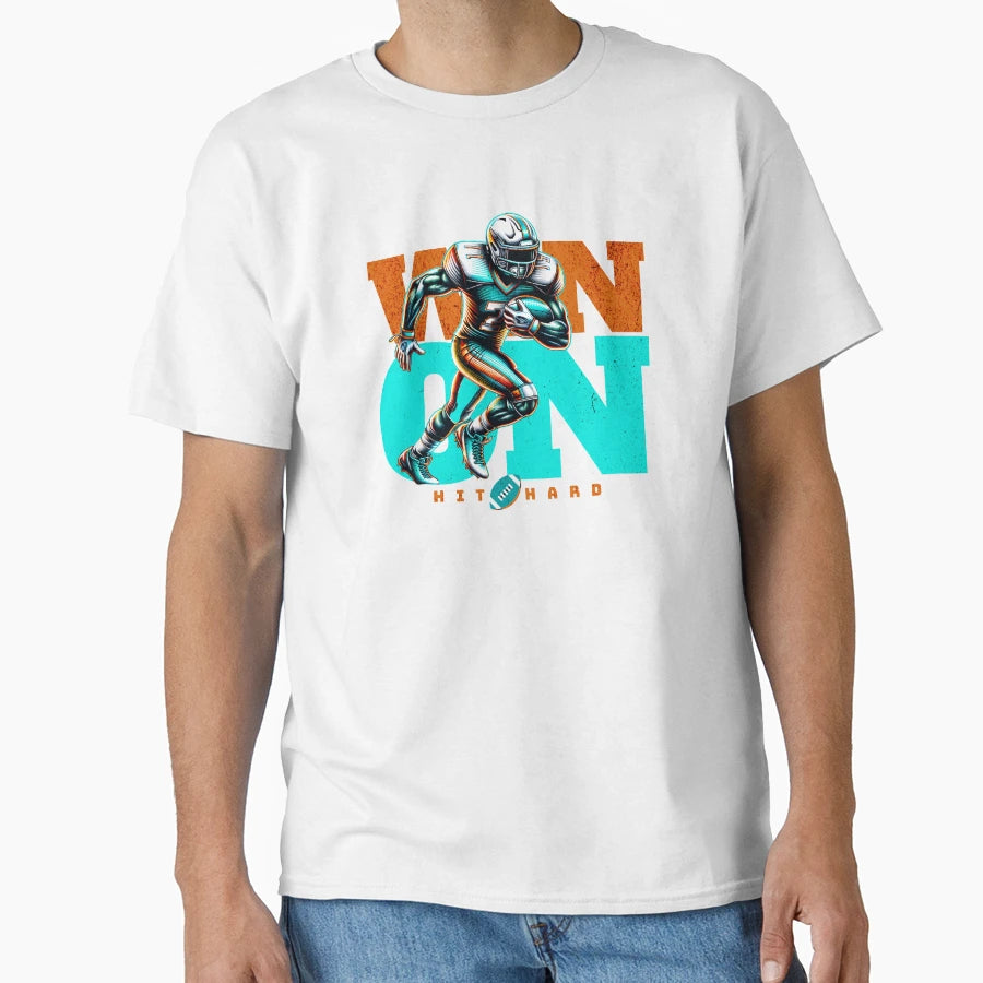 Football Player American Football Win T-Shirt - Novelty Apparel for Adults - T-Shirt, Sweatshirt, Hoodie