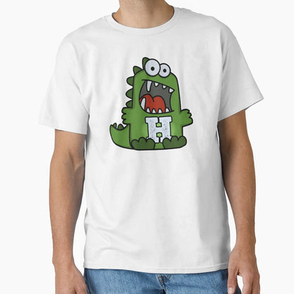 Alphabet Letter H Rawrsome Green T-Shirt - Fun Novelty Design Men Women - T-Shirt, Sweatshirt, Hoodie