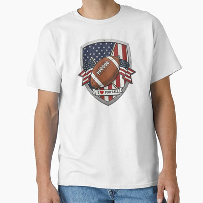 I Love Football T-Shirt - Custom Art Print Unisex - T-Shirt, Sweatshirt, Hoodie