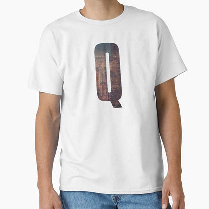 Letter Q City Art T-Shirt - Unique Graphic Unisex - T-Shirt, Sweatshirt, Hoodie
