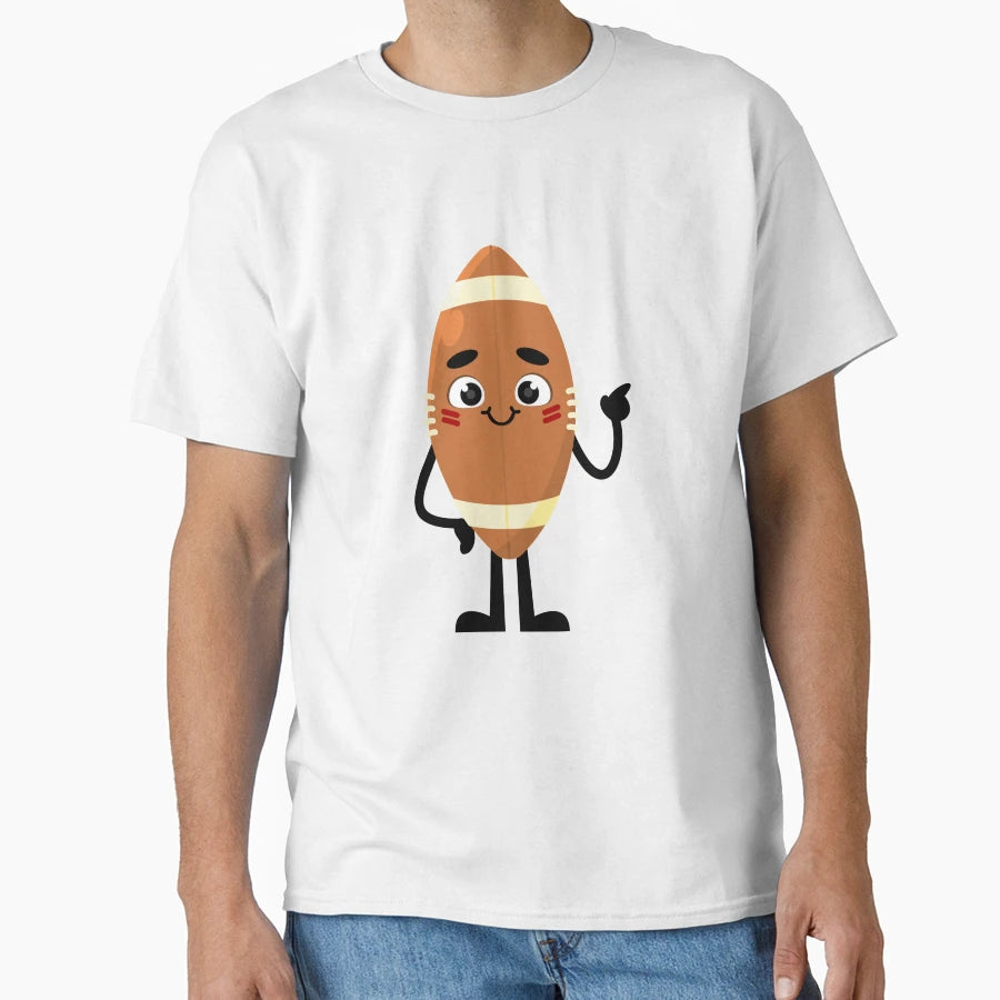 American Football Cartoon T-Shirt - Unique Graphic for Adults - T-Shirt, Sweatshirt, Hoodie