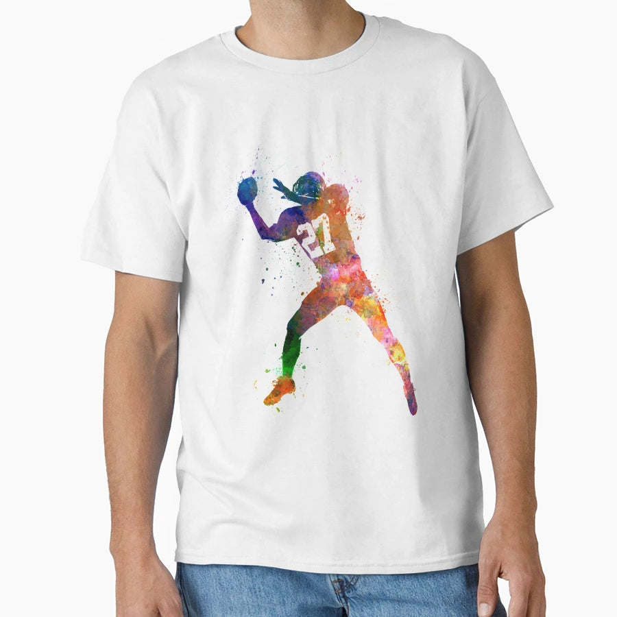 American Football Player Catching T-Shirt - Novelty Apparel for Adults - T-Shirt, Sweatshirt, Hoodie