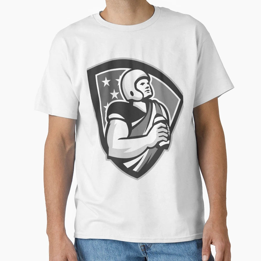 American Football Ball Shield T-Shirt - Streetwear Style for Adults - T-Shirt, Sweatshirt, Hoodie