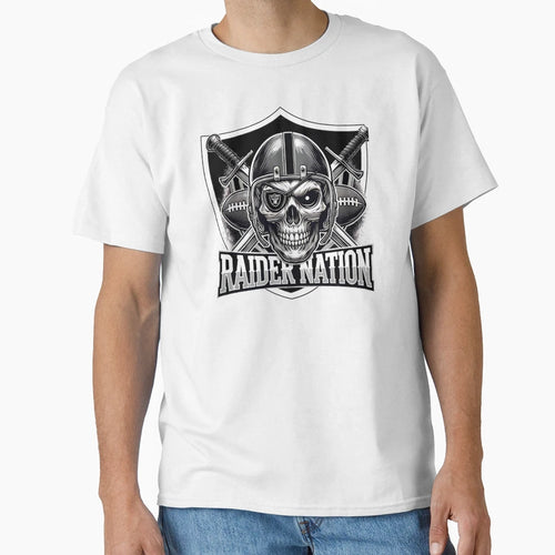 Raidernation Skull T-Shirt - Casual Everyday Wear Men Women - T-Shirt, Sweatshirt, Hoodie