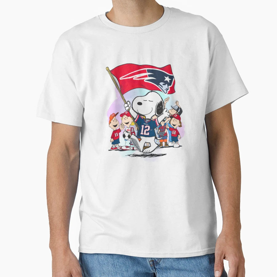 Snoopy New England Patriots Game T-Shirt - Casual Everyday Wear for Adults - T-Shirt, Sweatshirt, Hoodie