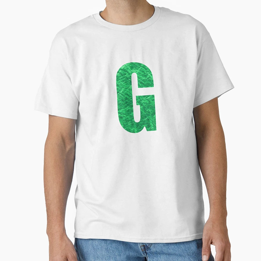 Letter G Green Water Wave Ocean Art T-Shirt - Novelty Apparel Unisex - T-Shirt, Sweatshirt, Hoodie