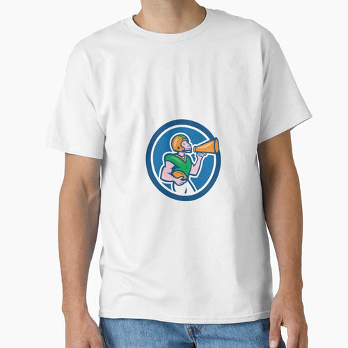 American Football Quarterback Bullhorn T-Shirt - Novelty Apparel Unisex - T-Shirt, Sweatshirt, Hoodie