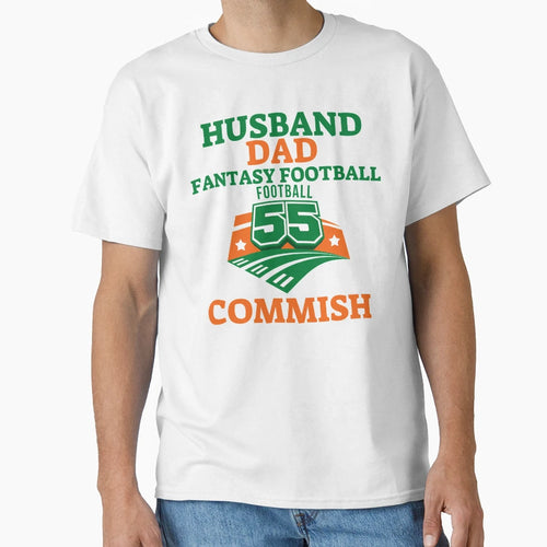 Husband Dad Fantasy Football Commish T-Shirt - Custom Art Print for Adults - T-Shirt, Sweatshirt, Hoodie