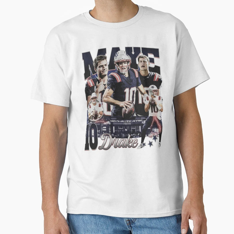 Drake Maye New England Bootleg 90S T-Shirt - Trendy Graphic Unisex - T-Shirt, Sweatshirt, Hoodie