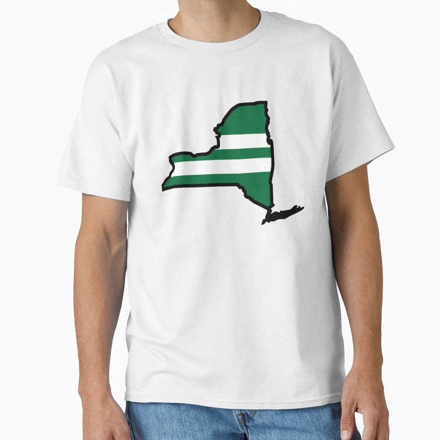 Jets Green Jersey New York State Map T-Shirt - Aesthetic Graphic Unisex - T-Shirt, Sweatshirt, Hoodie