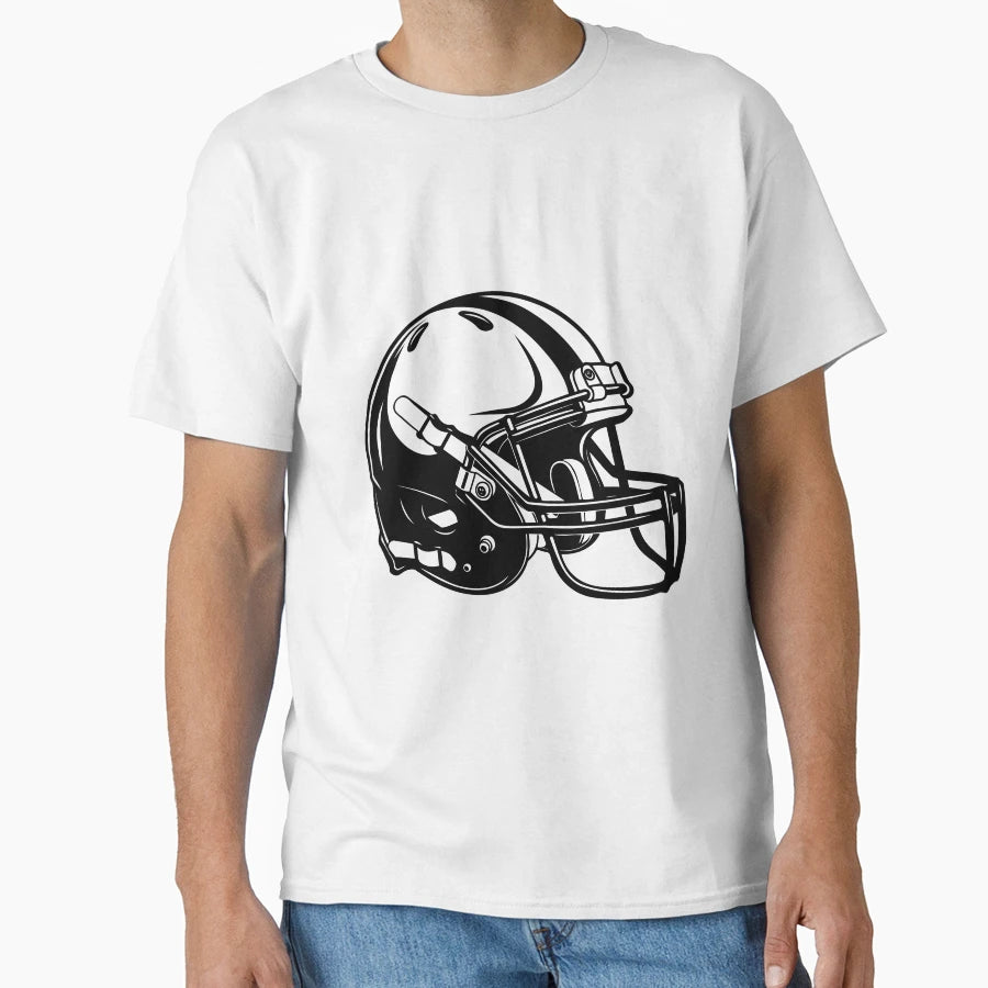 Football Helmet Headgear Safety T-Shirt - Minimalist Print for Adults - T-Shirt, Sweatshirt, Hoodie