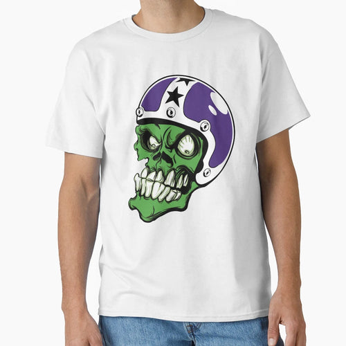 Crazy Skull Helmet T-Shirt - Graphic Print Men Women - T-Shirt, Sweatshirt, Hoodie