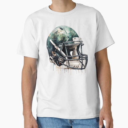 American Football Helmet Green T-Shirt - Streetwear Style Men Women - T-Shirt, Sweatshirt, Hoodie