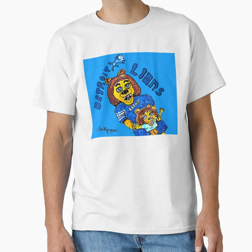 Detroit Lions Roary And His Cub Nfl T-Shirt - Unique Graphic Unisex - T-Shirt, Sweatshirt, Hoodie