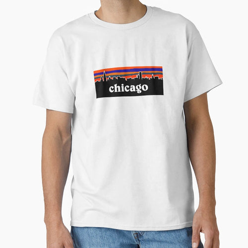 Chicago Cityscape Football T-Shirt - Aesthetic Graphic Unisex - T-Shirt, Sweatshirt, Hoodie