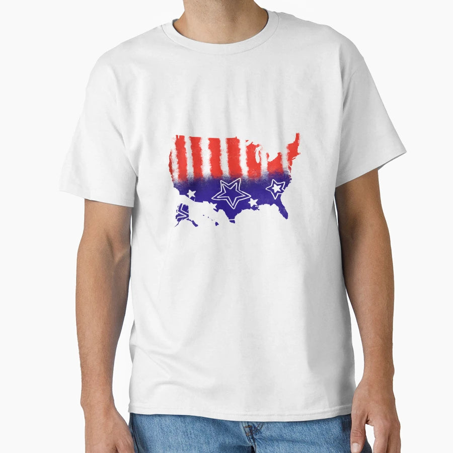 Red White And Blue Glory Usa Map T-Shirt - Trendy Graphic Men Women - T-Shirt, Sweatshirt, Hoodie