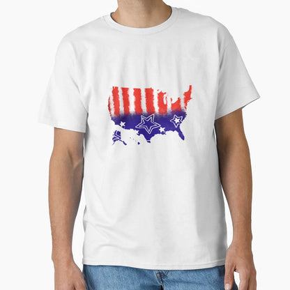 Red White And Blue Glory Usa Map T-Shirt - Trendy Graphic Men Women - T-Shirt, Sweatshirt, Hoodie