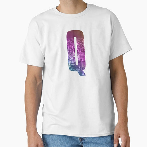 Letter Q Vaporwave City Art T-Shirt - Trendy Graphic Men Women - T-Shirt, Sweatshirt, Hoodie